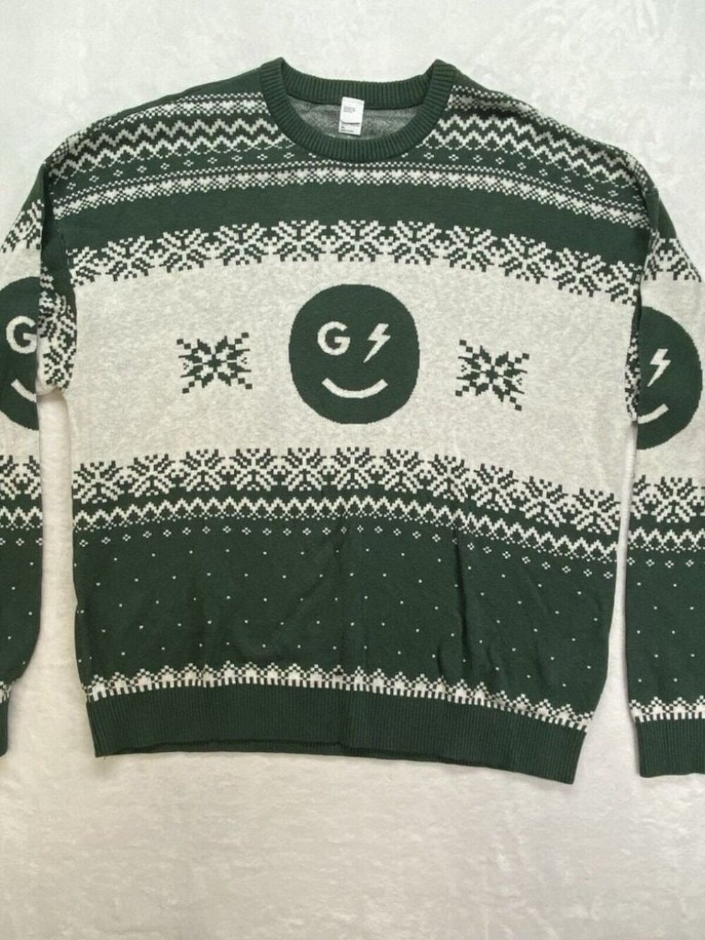 Gilly Hicks Smiley Face Christmas Sweater Size XL